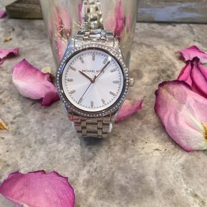 Michael Kors Silver Crystal Women’s Watch #MK-6543